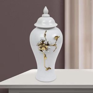 Бутылки для хранения белые и aureate имбирная банка керамическая ваза 18 -дюймовые украшения декоративные