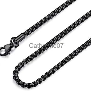 Подвесные ожерелья USENSET 2 мм 3 мм 4 мм мужская мужская нержавеющая сталь черная кабельная цепь Rolo Высококачественное ожерелье 18-36 дюймов J230725