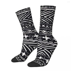 Erkek Çoraplar Mutlu Mudcloth X ve Cross Vintage Street Style Novyty Crew Sock Hediye Deseni Basılı