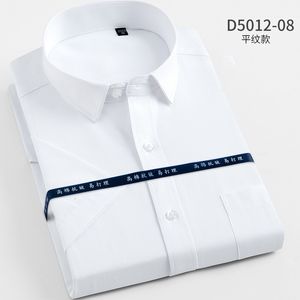Camisetas masculinas primavera e verão tamanho grande botão ferramental manga curta listrada/sarja vestido camisa branca casual slim top 230724