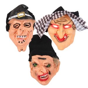 Halloween Horror Witch Mask Scary Black Shawl Silicone Witch Mask Halloween Cosplay Party Horror Scary Devil Masks