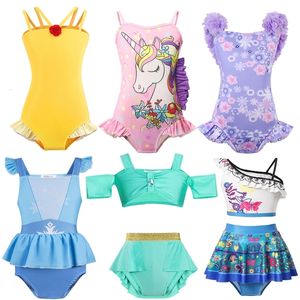 Two Pieces 2023Girls Summer Swimming Suit Kids Swimwear Swimsuit from Fairy Tale Children Princess Costume 230724