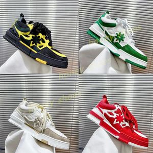 Men's Casual Leather Sneakers, Multicolor Lace-up Skate Shoes for Fashion and Running
