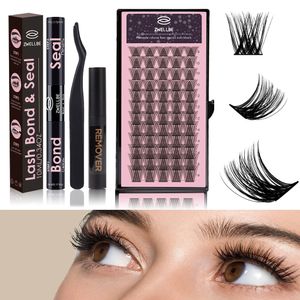 False Eyelashes Lash Bond and Seal Glue Mascara Wand for DIY Eyelash Extension Clusters with Lash Applicator and Removal Tool Tweezers Makeup 230725