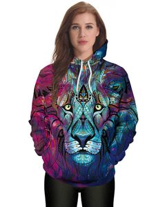 Yeni Sonbahar ve Kış Hoodie Mens Hoodies Yüksek Kaliteli Baskı Kadınlar Animasyon Kırmızı Mavi Serin Aslan Sweatshirt Uzun Kollu