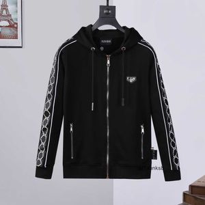 Plein Philipps Bear marka sıcak kalın sweatshirt hip-hop gevşek karakteristik kişilik kafatası kazak rhinestone lüks erkekler hoodie 81470