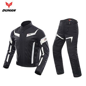 Мужская мотоциклетная куртка DUHAN + брюки, дышащая гоночная куртка, комплект одежды для мотоциклетных комбинаций, D-06, 276 г