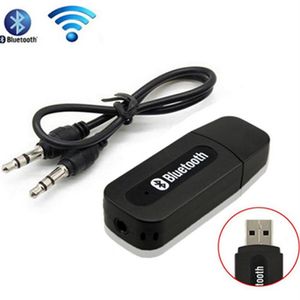 Car Bluetooth Aux беспроводной портативный мини -мини -черный Bluetooth Music Audio Adapter Adapter 3 5mm Stereo Audio для iPhone Android телефоны2687