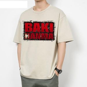 Erkek Tişörtleri Anime Baki Hanma Gömlek Moda Erkekler/Kadınlar Harajuku Estetik Grafik Tişört Unisex Manga Karikatür Günlük Kum Pamuk Tees