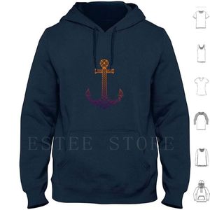 Erkek hoodies sembolü çapa kabile dövmesi hediye fikri uzun kollu deniz tekne kaptanı yelkenli denizci gemisi okyanus yat