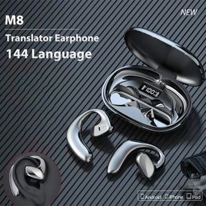 Dizionari Traduttori Cuffie di traduzione M8 144 lingue Instant Translate Traduttore vocale intelligente Traduttore Bluetooth wireless Auricolare 230725