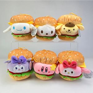 Sevimli melodi hamburger peluş oyuncak bebek doldurulmuş anime doğum günü hediyeleri ev yatak odası dekorasyon