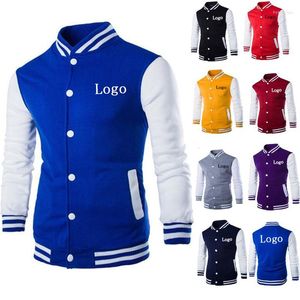 Erkek Ceketler Marka Logo Tasarım/Özel Görüntü Beyzbol Ceket Erkekler Kadın Günlük Sweatshirt Moda Katlar Dört Seasons Longsleeve