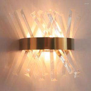 Duvar lambası Kolye Işıkları Modern Kristal İskandinav Altın Lambalar Yatak Odası Balkon Sconce Oturma Odası Dekor Luces Armatürleri