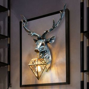 Dekoratif nesneler figürinler büyük boy geyik led duvar lambası vintage boynuzlar aplikler yatak odası banyo aynası ışıkları oturma odası ev dekor 230725