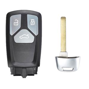 Замена Smart Remote Car Key Shell 4 кнопки Аварийный неразрезанный брелок для TT A4 A5 S4 S5 Q7 SQ7 2017-UP282D