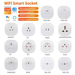 Smart Power Pult Sugs Sixwwgh Wi -Fi Plugule Adapter Adapter Tuya Timing Electronic Socket Smart Life App Alexa Wireless Remote Demote Outlet Hkd230727