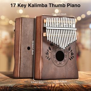 Новинка предметы Kalimba Thumb Piano 17 Keys Kalimba Музыкальные машины Kid Professional Musical Pianos Keyboard Piano с учебной книгой 230727