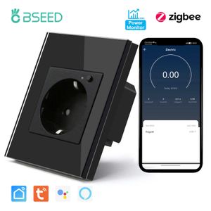 Smart Power Plugs BSEED Zigbee Energy Monitor Sockets Single Smart Meter Socket Smart Life App Alexa Voice Control Zigbee Sockets Eu HKD230727