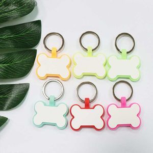 Etiqueta de cão de silicone multicolorida criativa luz luminosa sem eletricidade coleira de prevenção de perda de animal de estimação placa de identificação pingente em forma de osso L230620