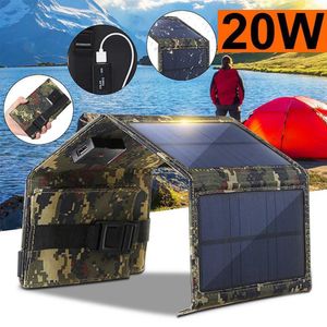 Gadgets ao ar livre 20 W USB dobrável painel solar carregador celular celular à prova d'água carregamento rápido equipamento de sobrevivência acampamento 230726