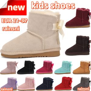 Klasik Mini Çocuk Ayakkabı Bebek Bebek Erkekler Gerçek Deri Yüksek Kar Botları Avustralya Yaylı Yürüyen Çocuklar Wggs Designer Çocuk Bebekler Trainers Boot