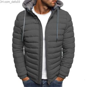Men's Jackets Men's Jackets Men Winter Warm Coat Casual Plain Hoodie Bubble Quilted Male Outdoor Zip Up Thick Puffer Jacket 230130 Z230727