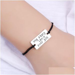 Braccialetti con ciondoli La mia storia non è ancora finita Charms Fortuna Ferro di cavallo Amore Chiave Regolabile Gioielli fatti a mano Donna Ragazzi Uomo Amicizia Regalo Dro Dh1Yc