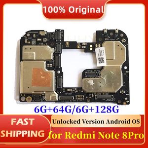 Leggings Original Unlocked für Xiaomi Redmi Note 8 Pro Global Version Motherboard 128 GB Circuit Flex Kabel Logik -Mainboardplatte