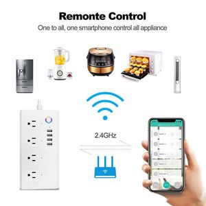 Smart Power Powers US 10A Power Strip Wi -Fi Tuya Smart Socket Alexa Voice Control US App Удаленный переключатель времени разъему интеллектуальное устройство HKD230727