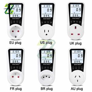 Plugues de alimentação inteligentes Medidor de energia AC inteligente Wattímetro Faturamento Medidor de energia Tensão Frequência atual Monitor de eletricidade UE/EUA/Reino Unido/AU/FR/BR Plug HKD230727