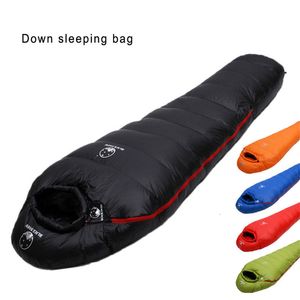 Sleeping Bags Very Warm White Goose Down Filled Adult Mummy Style Bag Fit for Winter Thermal 4 Kinds of Thickness Camping Travel 230726