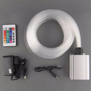 DIY Neon sign 5W RGB LED light engine 200pcs 0 75mm 2M long end glow PMMA optical fiber kit 24key IR remote2186