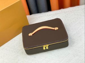 Tasarımcılar Kahverengi Çiçek Depolama Kutusu Deri Lüks Seyahat Takı Yeni Set Seyahat Saklama Kutusu Bagaj Moda Bagaj Kutuları Bavullar Çantalar Kozmetik Çanta Çanta