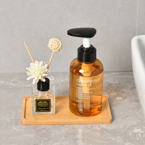 Decorative Plates Perfume Shower Gel Shampoo Tray Oval Bamboo Wood Plant Bathroom Kitchen Supplies Mini Pot Holder Multifunctional 230627