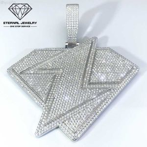 Designer Jewelry Custom Men Trendy Hip Hop S925 Silver 9k 10k 14k 18k Gold Pured Lightning Pattern Moissanite Diamond Gem Pendant