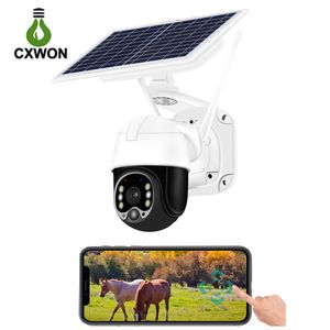 Solar Security Cameras Wireless Outdoor 3 million pixels 320° for Home Surveillance 4G or WiFi dual use Color Night Vision AI Motion Detection 2 Way Talk IP65