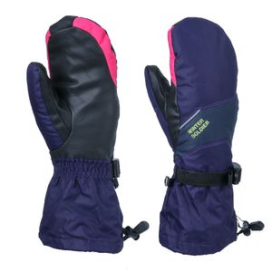 Лыжные перчатки зимние водонепроницаемые снежные варежки розовый смартфон сенсорный экран.