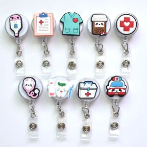 wholesale Business Card Files New Design 1 Pc High Quality Sile Retractable Hospital Nurse Badge Holder Reel Cute Cartoon Id Keychains Dr Smtuo