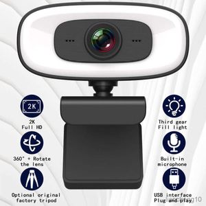 Webcams Degree Rotatable Portable With Microphone Meeting Desktop Laptop Computer Webcam Camera Wide Angle Video Recording R230728