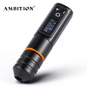 Dövme Makinesi Ambition Ninja Pro Taşınabilir Kablosuz Kalem Güçlü Kırılmaz DC Motor 2400 MAH Lityum Pil Sanatçı Gövdesi 230728