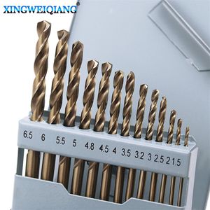 13 adet matkap bitleri metal çelik düz sapı 1 5-6 5mm elektrikli aletler Yüksek hızlı çelik titanyum kaplamalı bit el aleti323a