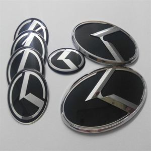7pcs 1Set Black K логотип Emblem Emblem 3D наклейка для Kia Optima K5 2011-2017 Car Emblems232d