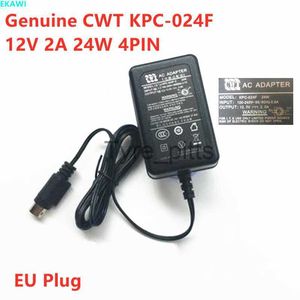 Chargers Orijinal Eu CWT KPC-024F 12V 2A 24W 4pin AC AC adaptörü Hikvision DS-7204HWI-SH Ekonomik WD1 DVR Ltd8308t-Ft Güç Kaynağı Şarj Cihazı X0729