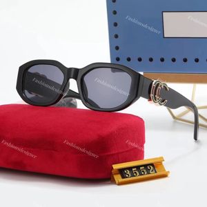 Erkek tasarımcı güneş gözlüğü bayanlar güneş gözlüğü oval güneş gözlüğü küçük çerçeve modaya uygun güneş gözlüğü klasik g harfleri açık plaj lüks yenilik gözlükleri ile vaka 3552