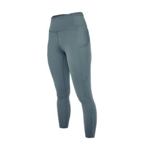 Calças de ioga alinham leggings escovadas de dois lados com vários bolsos para corrida de fitness com colheitas reflexivas