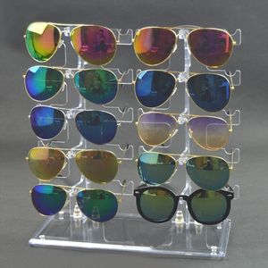Mücevher Stand 1 Set İki Sıralı Gözlük Tutucu Ekran Çift Sıralı 10 Pair Glasses Ekran Standını Dresser reklamında kişisel kullanım için 230728