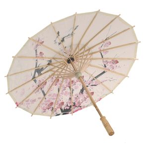 Зонтики китайский бумажный зонтик ручной работы белые украшения бамбук японский солнце -зончик шелк 230727