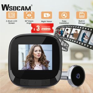 Doorbells WSDCAM 24 inch LCD Digital Doorbell 90° Door Eye Camera Viewer Electronic Peephole Outdoor Visual 230727