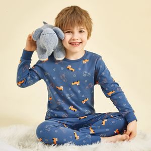 Pijama Çocuk Boy 314 yıl kış uzunluğunda pijamalar takım elbise bebek kız kıyafetleri yürümeye başlayan çocuk pamuklu pijama çocukları uyku 230728